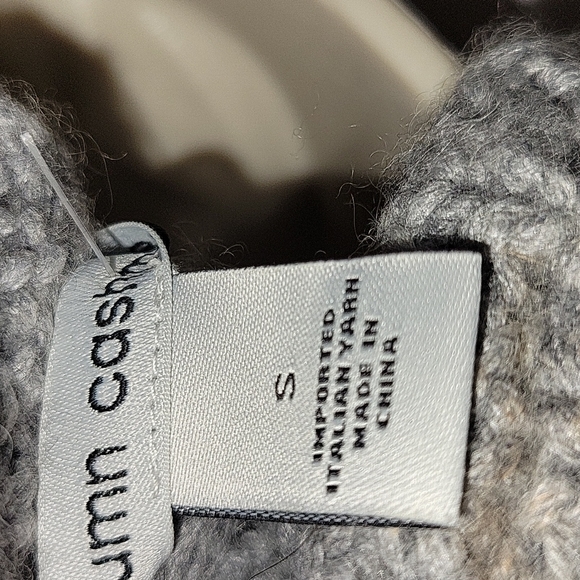 Cashmere grey warm wool turtleneck sleeveless tunic sweater small - Picture 12 of 13